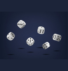 Flying White Dice Cubes Small Six-sided Objects