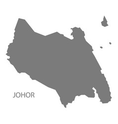 Johor Malaysia Map Grey