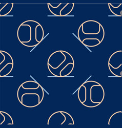 Line Baseball Ball Icon Isolated Seamless Pattern