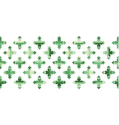 Seamless Pattern Border With Four Leaf Clover