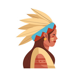 Native American Girl With Headgear