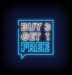 Buy 3 Get 1 Free Neon Signs Style Text