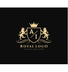 Initial Ai Letter Lion Royal Luxury Heraldiccrest