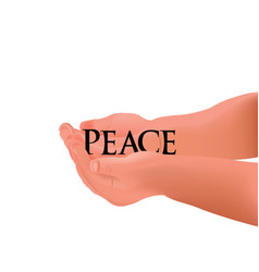 Outstretched Child Hands Want Peace