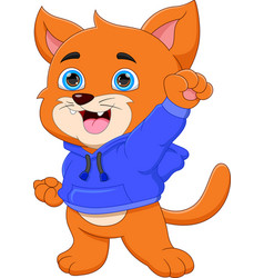 Cartoon Cat Posing And Wearing Jacket