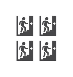 Man Going Up Stairs Black Icon