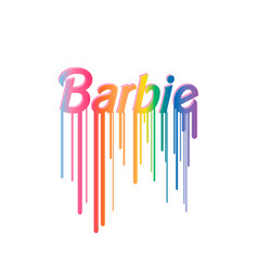 Bright Barbie Logo On A White Background