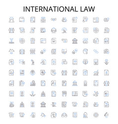 International Law Outline Icons Collection