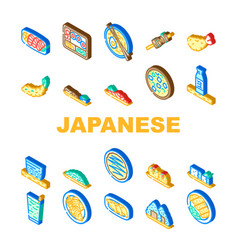 Japanese Food Sushi Japan Icons Set