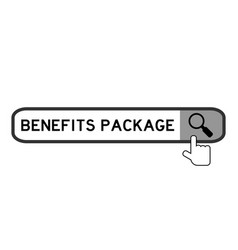 Search Banner In Word Benefits Package With Hand