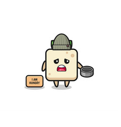 Cute Tofu Beggar Cartoon Character