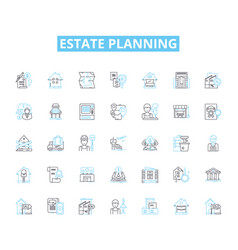 Estate Planning Linear Icons Set Inheritance