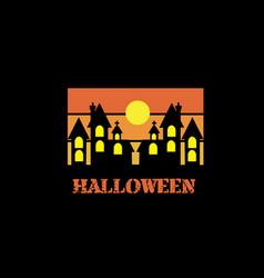 Halloween T Shirt Design Landscape Retro Vintage