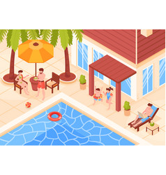 Isometric Villa Holidays Composition