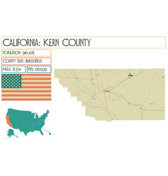 Large And Detailed Map Of Kern County