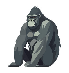 Muscular Gorilla Mascot Sitting