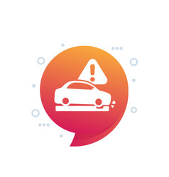 Pothole Warning Icon With A Car