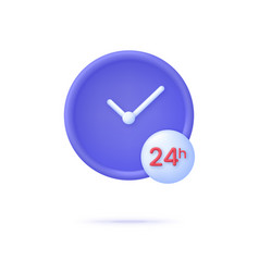 3d Clock Icon 24 Hours Passage Of Time