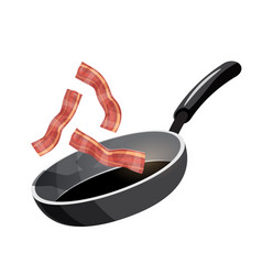 Bacon Are Fried In Frying Pan