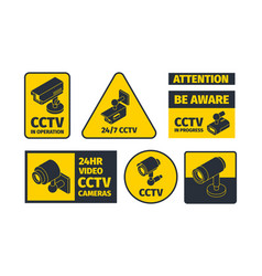 Cctv Systems Information Badges Safety Anounce