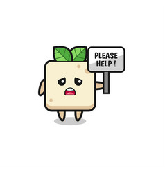 Cute Tofu Hold The Please Help Banner