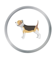 Dog With Elizabethan Collar Icon In Cartoon Style