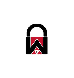 Letter W Lock And Security Logo Design Concept