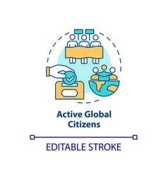 Active Global Citizens Concept Icon