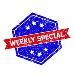 Hexagonal Bicolor Weekly Special Seal