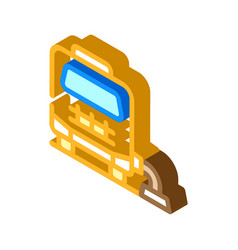 Mobile Home Connection To Cesspool Isometric Icon