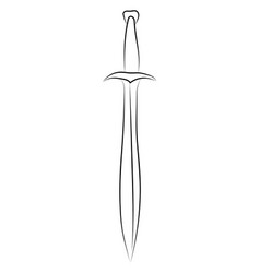 Medival Sword Drawing On White Background