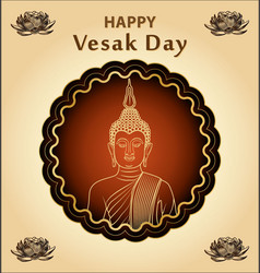 Vesak Day Banner With Gautama Buddha