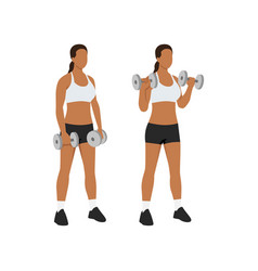 Woman Doing Dumbbell Bicep Reverse Curls Exercise