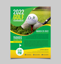 Golf Tournament Flyer In Flat Style Premium