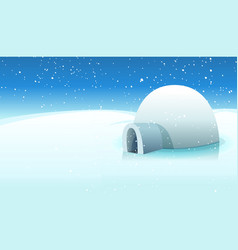 Igloo icy cold home or ice house Royalty Free Vector Image