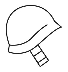 Military Helmet Line Icon Isolated