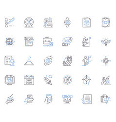 Sales Planning Line Icons Collection Forecasting