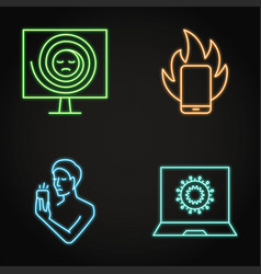 Bad News Neon Icon Set