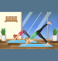 Couple Doing Yoga At Home