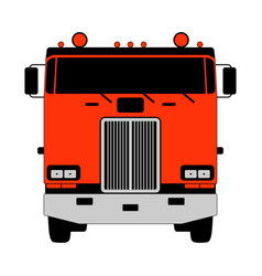 Semi Truck Flat Style Front View