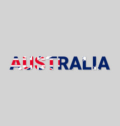 Australia Word In Australian Flag Colors