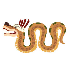 Traditional Aztec Snake Ornament Icon Design