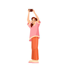 Woman Sport Fan Character With Smartphone