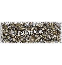 Australian Culture Doodle Cartoon Funny Banner