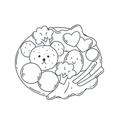 Bento Kids Food Set Doodle Style