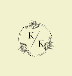 Kk Luxury Wedding Invitational Floral Initial