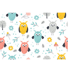 Owls Seamless Pattern