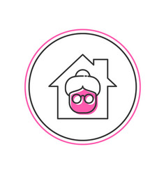 Filled Outline Nursing Home Building Icon Isolated