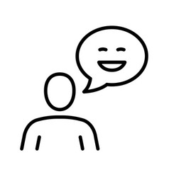 Person With Happy Face With Speech Bubble