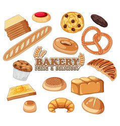 Set Of Bread And Pastry Bakery Products